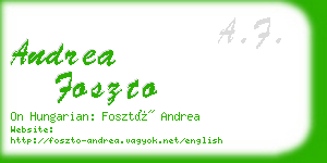 andrea foszto business card